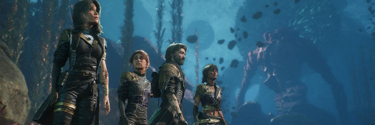 Os 4 personagens primários no Falésias Quebráguas